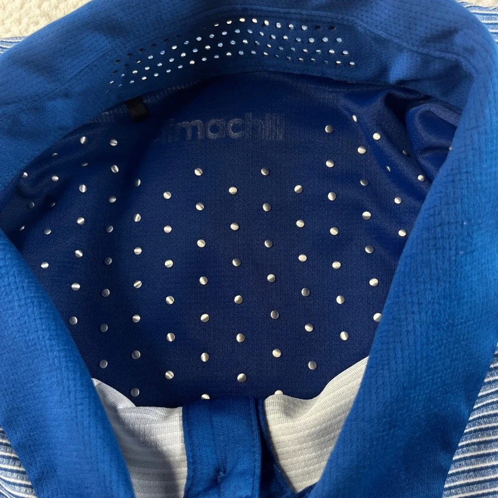 Adidas Climachill Golf Polo Mens Blue White Striped 